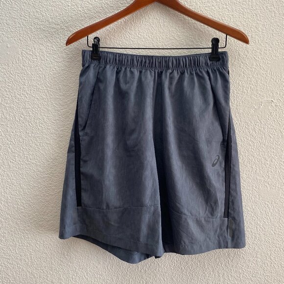 ASICS Running Shorts 9 Inch Inseam Men's Medium Gray Color Unlined Pockets - Picture 1 of 3